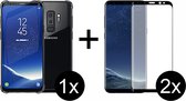 Samsung S9 Plus Hoesje - Samsung Galaxy S9 Plus hoesje shock proof case transparant - Full Cover - 2x Samsung Galaxy S9 Plus Screenprotector