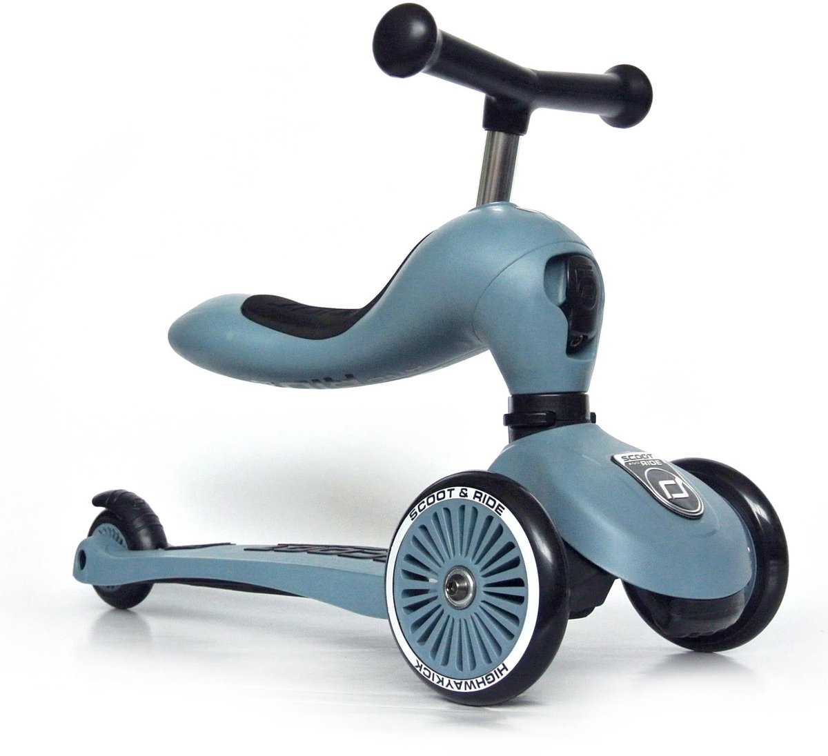 Scoot & Ride Highwaykick 1 – 2-in-1 Kinderstep – Loopfiets en Step in Één – Zonder Gereedschap Ombouwbaar – Veilig en Stabiel – Steel — afbeelding 7