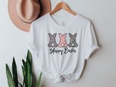 Lykke Easter bunny | Easter | Pasen| Dames Paas T-shirt | Katoen | Wit | Maat XXL