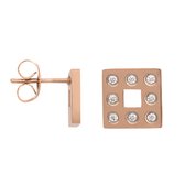 IXXXi Jewelry Oorbellen Ear Studs Design Square rose goudkleurig