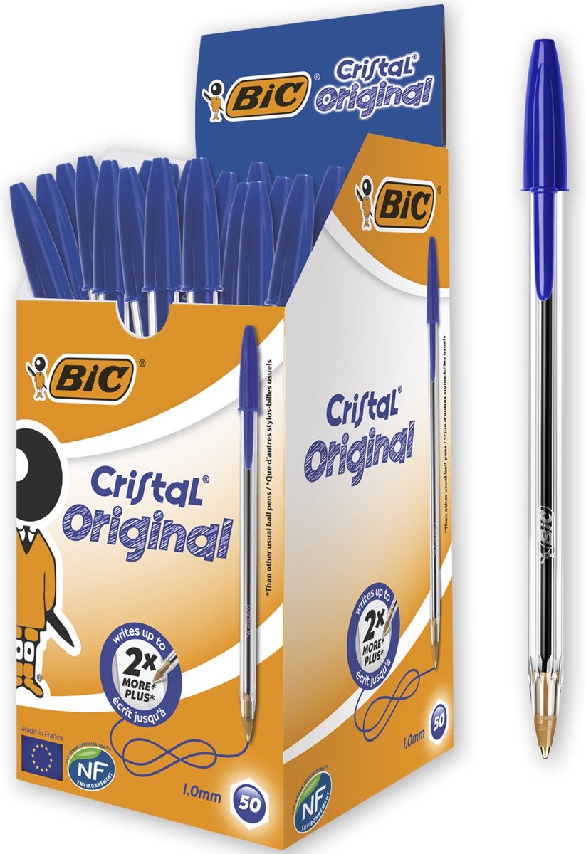 BIC Lot de 1 stylo bille métal rechargeable pointe moyenne 1.0mm +