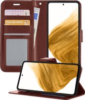 Hoesje Geschikt voor Samsung A53 Hoesje Book Case Hoes Wallet Cover - Hoes Geschikt voor Samsung Galaxy A53 Hoesje Bookcase Hoes - Bruin