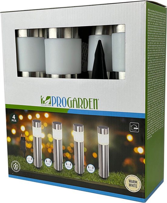 ProGarden Tuinlampen 4 st LED 6.3x37.5 cm - Pro Garden