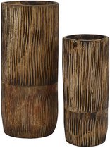 Pomax Zebra houten bloempot | set van 2