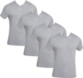 SPRUCE UP - Onder t-shirts heren - Lycra - 4 Tshirts Heren - Grijs - Tanktop heren - Korte mouw - Heren ondergoed - V hals - Maat 3XL