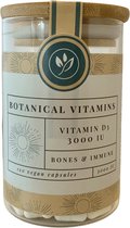 Vitamine D3 3000 IU - 120 capsules - Herbruikbare glazen Voorraadpot - Botanical Vitamins