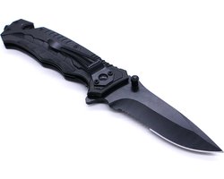 Zakmes - Survival - Zwart - Outdoor Mes - Pocket Knife - Multitool - Vlijmscherp - Stoer - Hunting Knife - Glasbreker - Kamperen - 21 cm - Cadeau Tip