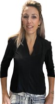 Iz Naiz Travelstof Top High V Black 3552 maat M