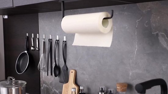 Hanging Keukenrolhouder – Zelfklevende Keukenpapierhouder Verstelbare Breedte En Ontwerp Voor Eenvoudige Eenhandige Bediening Keukenrol Dispenser Voor Organisatie En Opslag In Huis Wit