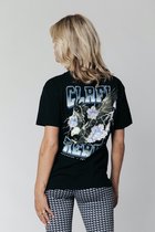 Colourful Rebel Eagle Flower T-shirt  Zwart Dames - Loose Fit - Organisch Katoen - XS