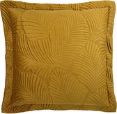 Paoletti Palmeria Gold Cushion - Groot Sierkussen - 60x60cm - Superzachte Stof - Met Rits