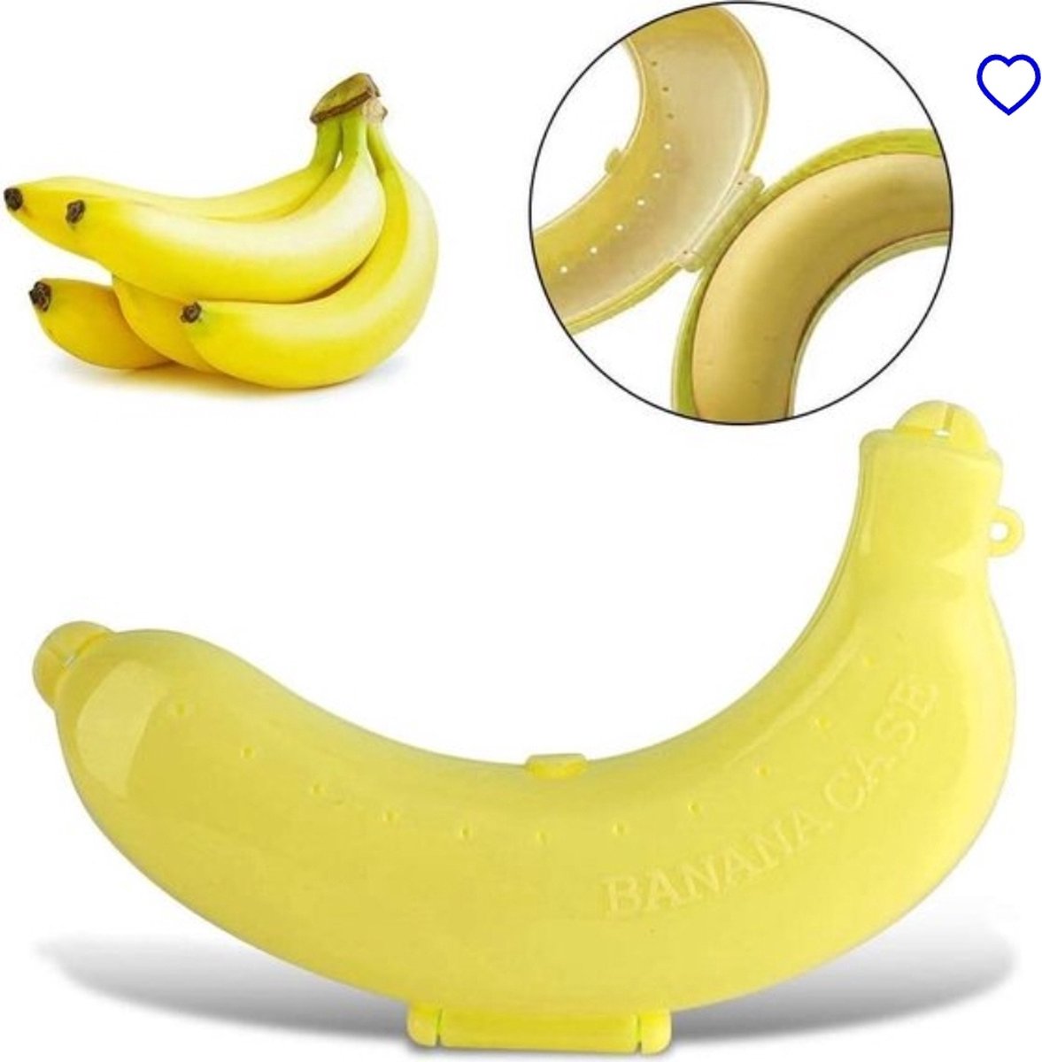 3 x Bananen bewaardoos - Bananenhouder - Bananen beschermer - Bananendoos kinderen -Bananen box