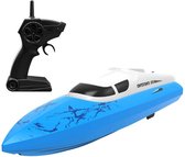 RC speedboot - speedboat - BLAUW - boot - Racing Boat - Sonic Move - 2.4GHZ - High speed - 15+ km - 1:64 - remote control - TOPCADEAU - SINTERKLAAS - KERST