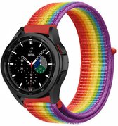 Strap-it Samsung Galaxy Watch 4 Classic 46mm nylon band - regenboog