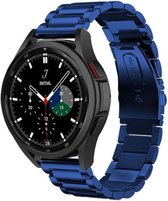 Strap-it Samsung Galaxy Watch 4 Classic 46mm stalen band - blauw