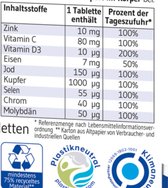Zink + Vitamine C + Vitamine D3 Tabletten 30 Stuks met jodium