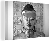 Tableau sur toile Image de Bouddha - noir et blanc - 60x40 cm - Décoration murale