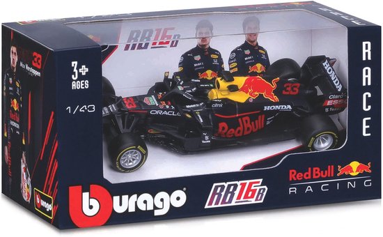 Bburago Red Bull Racing RB16B #33 Max Verstappen formule 1 seizoen 2021 - modelauto - schaalmodel - 1:43 van Merkloos — afbeelding 3