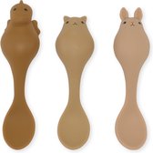 Konges Sløjd - 3 Pack Friends Spoon - Rose Caramel - 3 Lepels - Siliconen