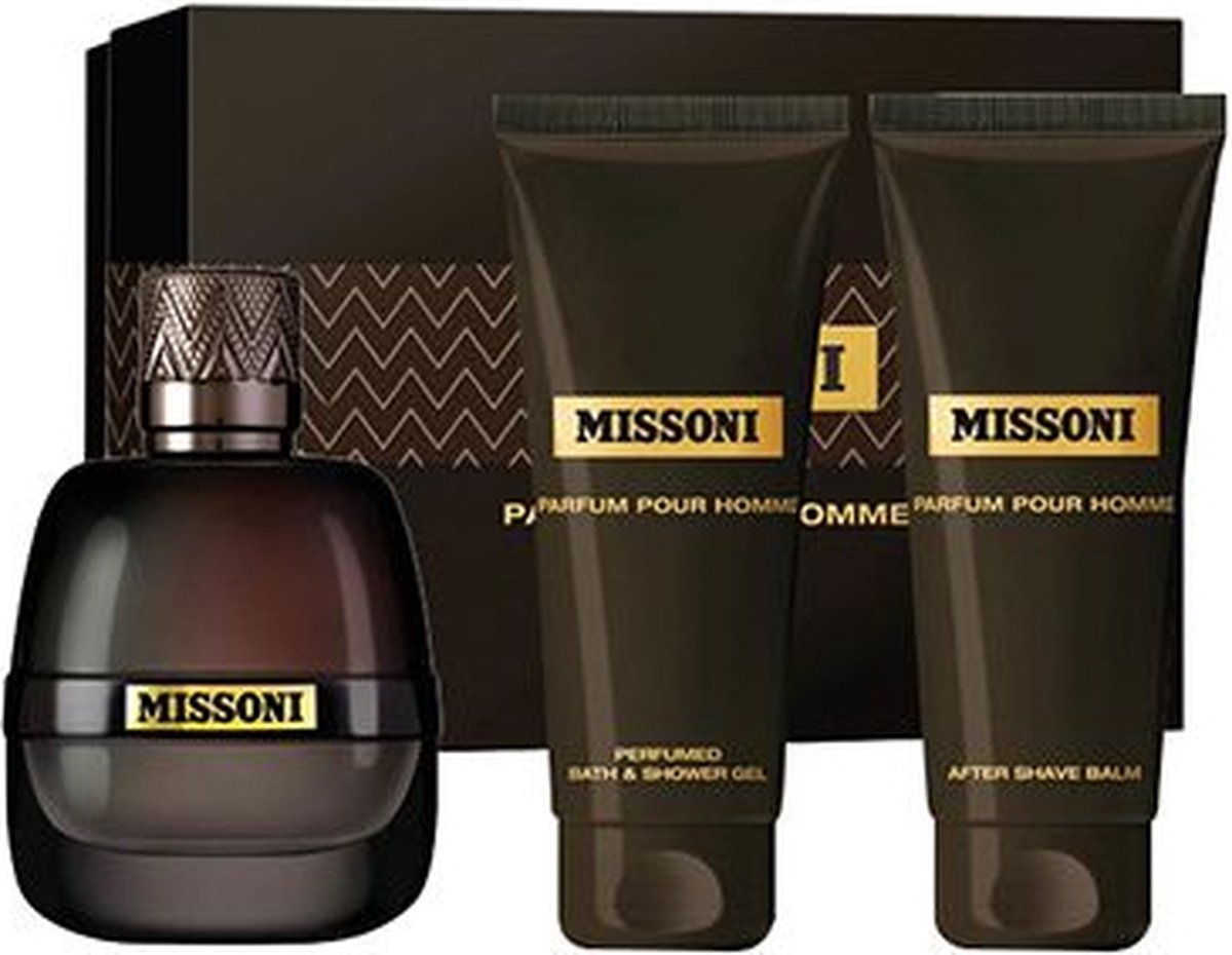 Missoni Pour Homme - Giftset - Eau de Parfum Spray 50 ml - Showergel 50 ml - Aftershave balsem 50 ml - Cadeauset voor heren