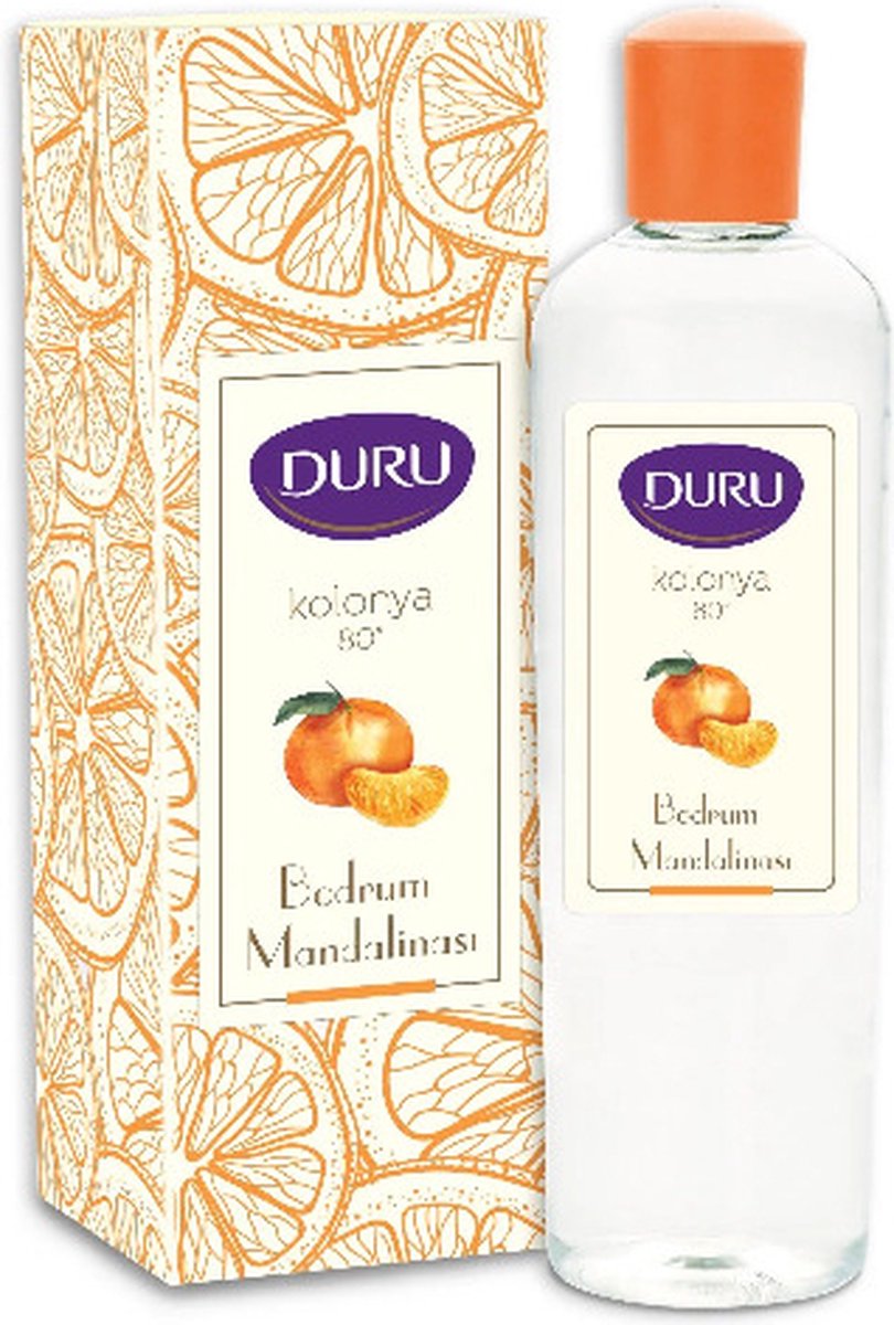 Duru - Bodrum Mandarijn - Eau de Cologne - 400 ml (Kolonya / Desinfectie / Aftershave) - Pet