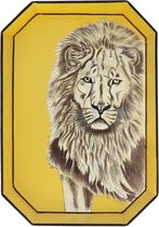 Les Ottomans  - Dienblad rechthoekig handbeschilderd Fauna 43cm geel - Serveerplateaus