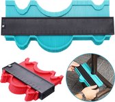 CHARMINER Contourmall - Contourmeter - Contour Duplicator - Profielmal - ABS Plastic Meetgereedschap - rood + blauw - set van 2