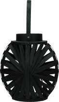 Pomax Chamade lantaarn | Windlicht zwart hout | 17 x 17 x 30 cm