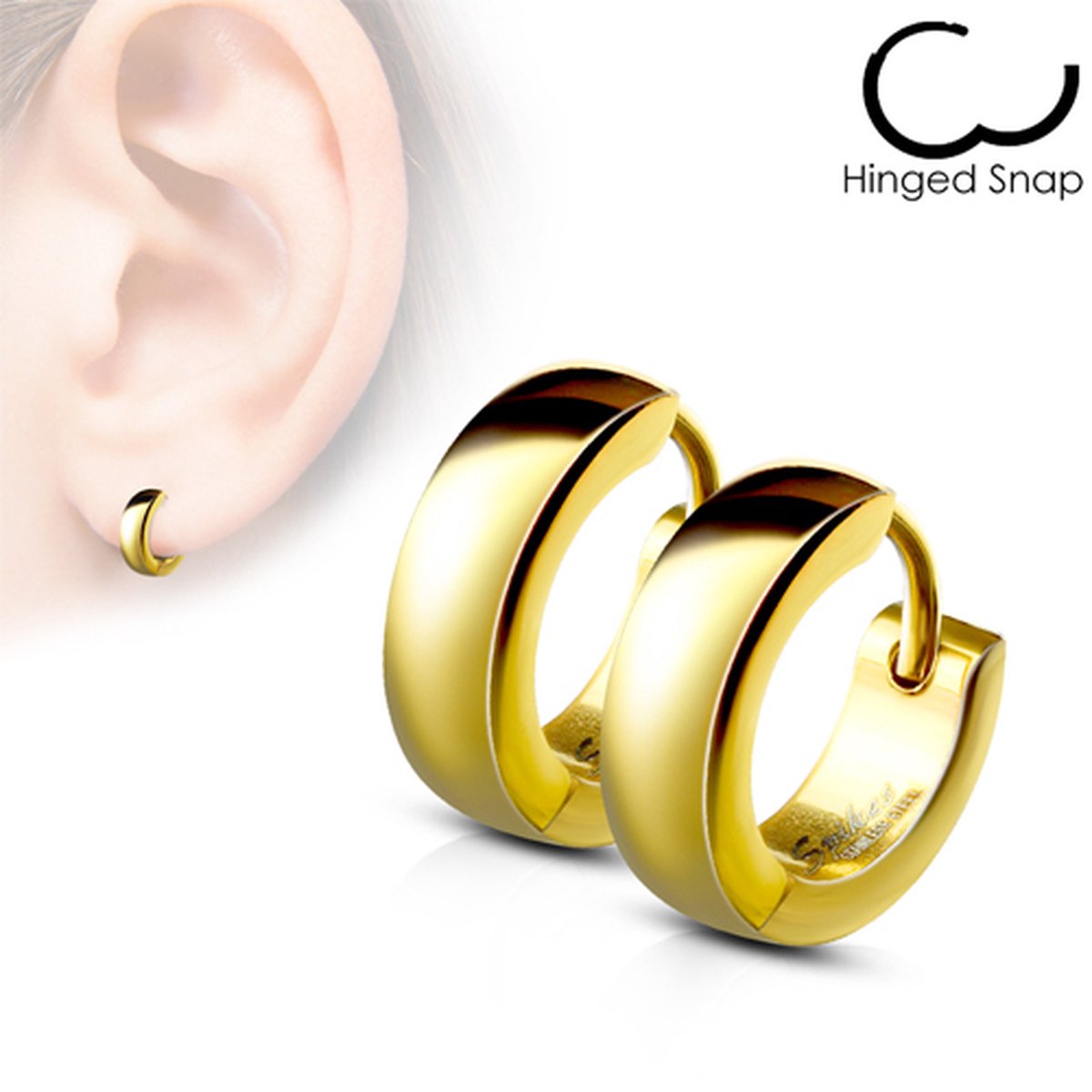 Oorbellen ring dome 0.8x8 - goud - LMPiercings