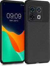 kwmobile telefoonhoesje compatibel met OnePlus 10 Pro 5G - Hoesje voor smartphone in zwart - Brushed Carbon design