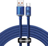 Baseus USB-C naar USB-A Kabel 2 Meter - Quick Charging 2.4A - USB-C Oplader - Oplaadkabel Samsung - Datakabel USB-C - Snellader Samsung - Oplader Samsung voor Samsung A12 / Samsung