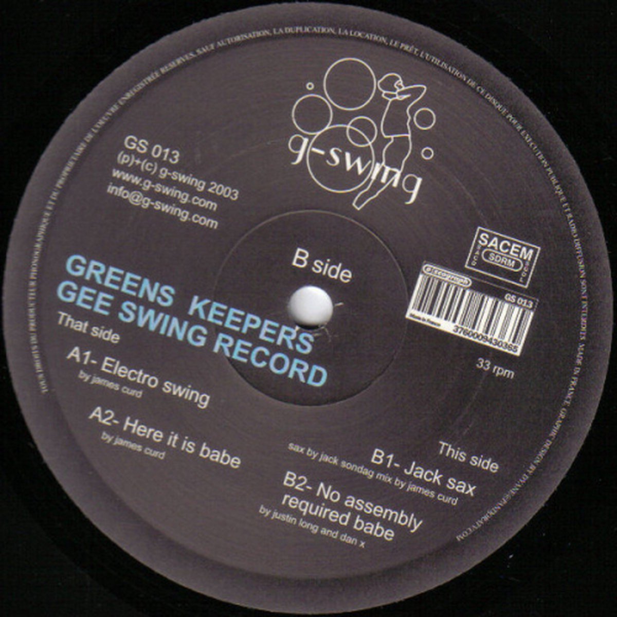Greens Keepers - Gee Swing Record