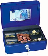 Wedo - Metalen Geldkist met Bankbiljet clip en 5 munt vakken - Blauw