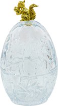 Clayre & Eef Bonbonniere Ø 10*18 cm Transparant Glas Ovaal Eekhoorn Serveerschaal Decoratie Schaal Presenteerschaal