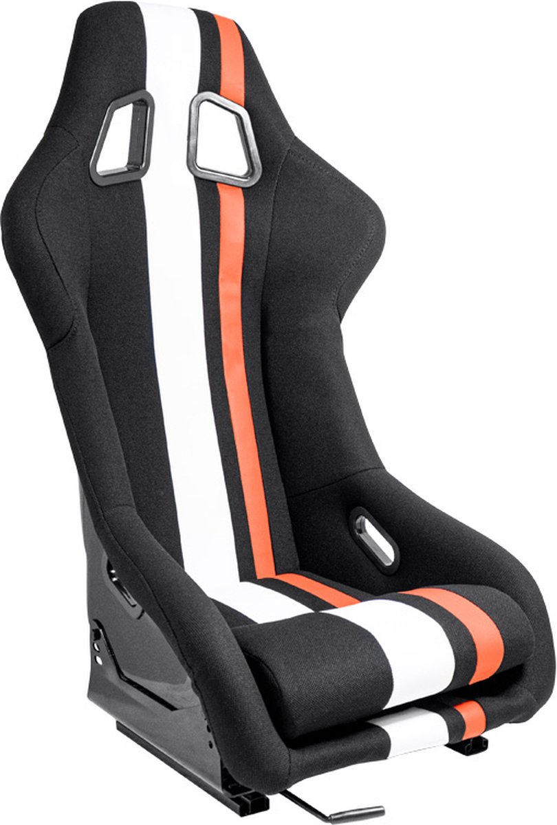 Sportstoel 'MO' - Zwart/Rood/Wit - Vaste polyester rugleuning - incl. sledes