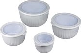 4x Boîtes de conservation avec couvercle - Set de 4 - Conteneurs de stockage de cuisine - Conteneurs de stockage d'aliments - Conteneur pour aliments frais - Congélateur - Réfrigérateur - Congélateur - Micro-ondes