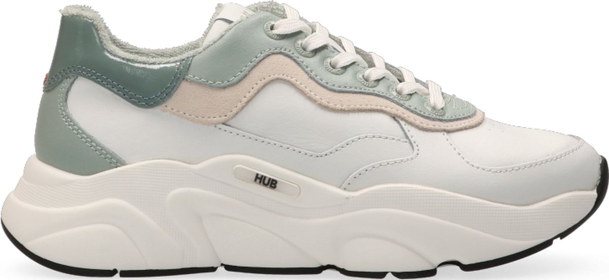 Hub - ROCK L68 SNEAKER LEATHER /TERRY LINING - White Green - 37