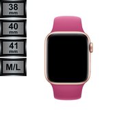 Compatible Apple Watch Bandje - Silicone Sportbandje - Apple iWatch Series 1/2/3/4/5/6/SE/7 - 38/40/41mm M/L - Diep Roze