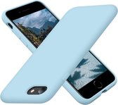 Mobiq - Liquid Silicone Case iPhone SE (2022 / 2020)/8/7 - lichtblauw