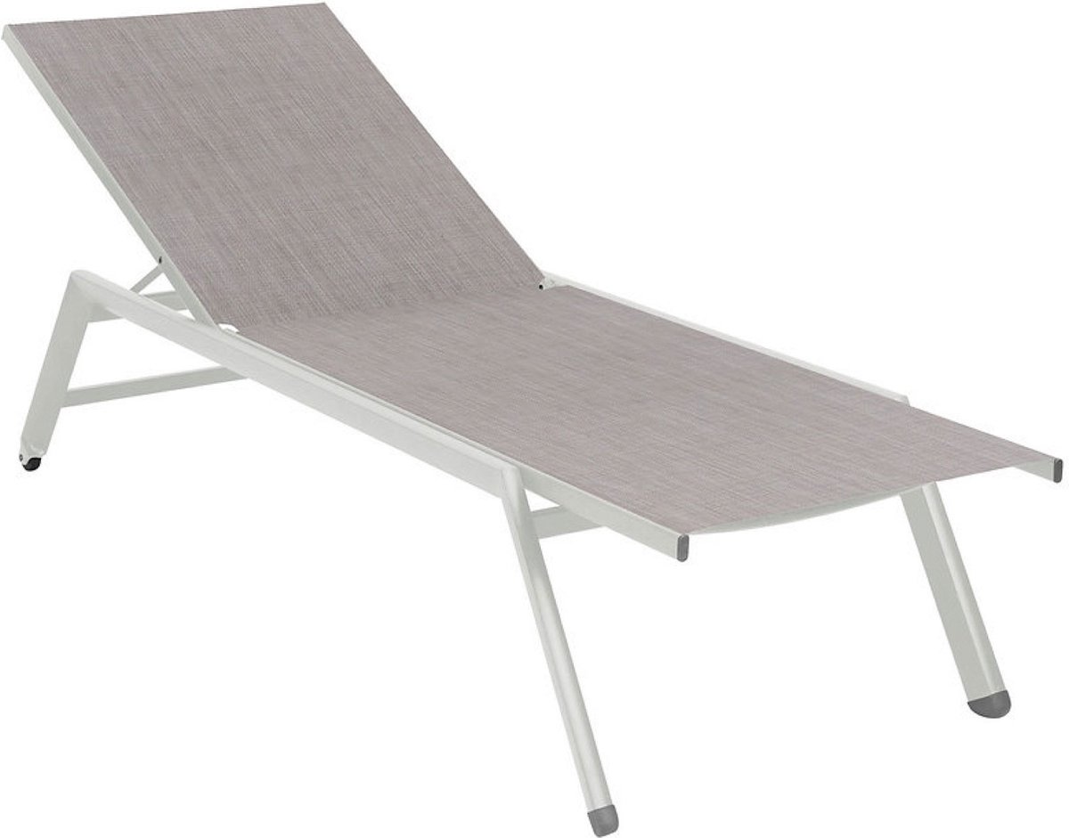 DKS lounger Quaoar aluminium grijs wit texileen - ligstoel tuin