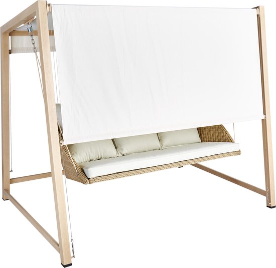 Outsunny schommelbank tuinschommel tuinbank zitbank schommel 2-zits poly- rotan