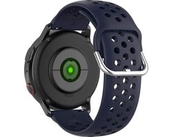 Strap-it Smartwatch bandje 22mm - siliconen bandje met gaatjes geschikt voor Samsung Galaxy Watch 46mm / Galaxy Watch 3 45mm / Gear S3 Classic & Frontier - Amazfit GTR 47mm / GTR 2 / GTR 3 - Pro - Xiaomi Mi Watch / Watch S1 - Active - donkerblauw