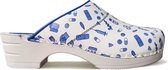 Moofs Dames Clogs Old Blue Maat 39 - Flexibele PU Zool - Geluidloos