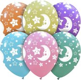 Moon & Stars ballonnen, 6 stuks, 30 cm, latex, maan en sterren, geboorte, babyshower