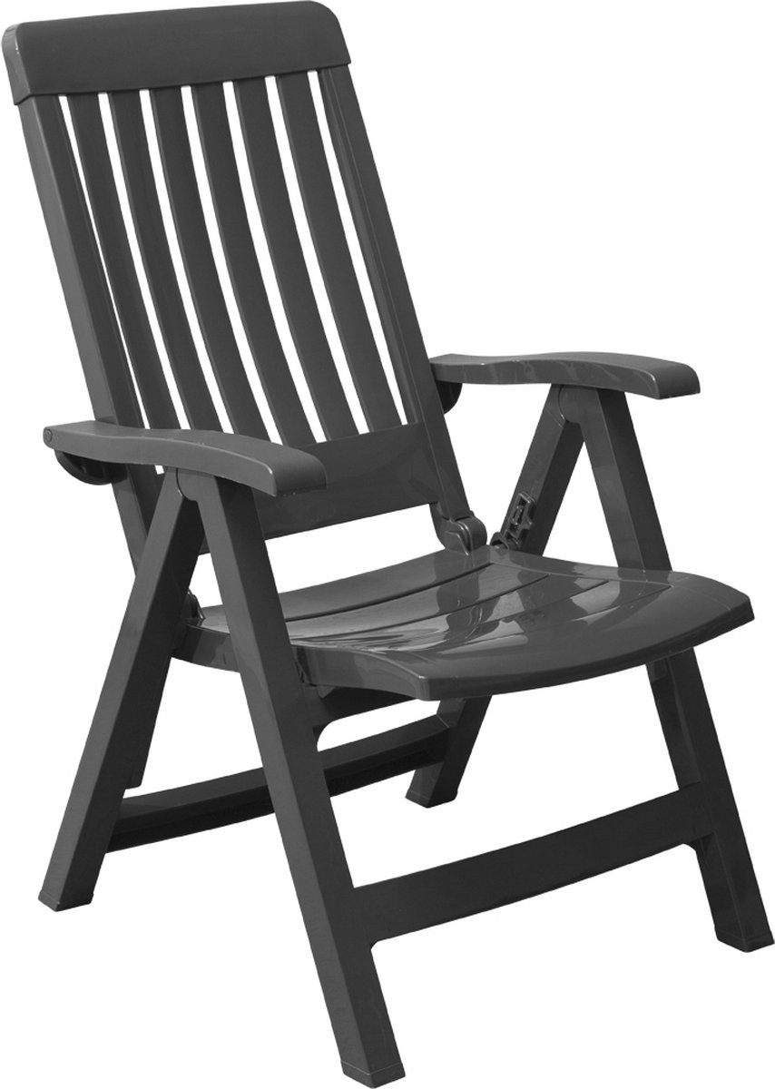Grosfillex Miami Chair Chaise réglable en plastique anthracite | bol.com