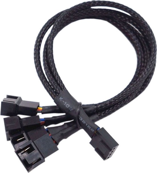 4Pin PWM Om 4x Computer Case Fan Power Mouwen 4Splitter Adapter Kabel