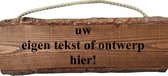 Houten Palisander naambord voordeur gepersonaliseerd met eigen tekst en of afbeelding - Boomschors douglas hout - 19x50cm