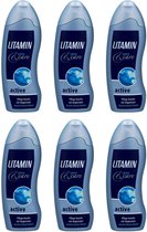 6x Litamine Men & Care verzorgingsdouche actief met magnesium 250ml NIEUW