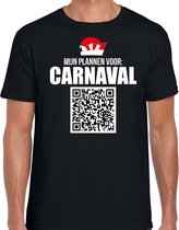 Carnaval QR code shirt mijn plannen voor carnaval / Brabant heren zwart - Carnaval kleding / outfit L