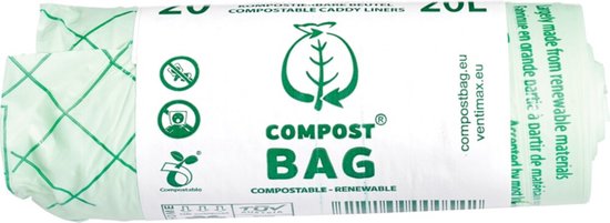 6x Compost Bag Afvalzak Composteerbaar 20 liter 20 stuks | bol